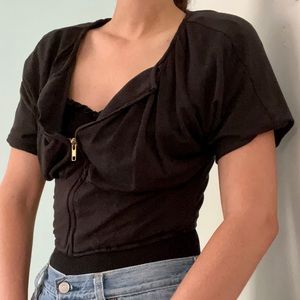Tart	Black Cropped Zip Up Shrug